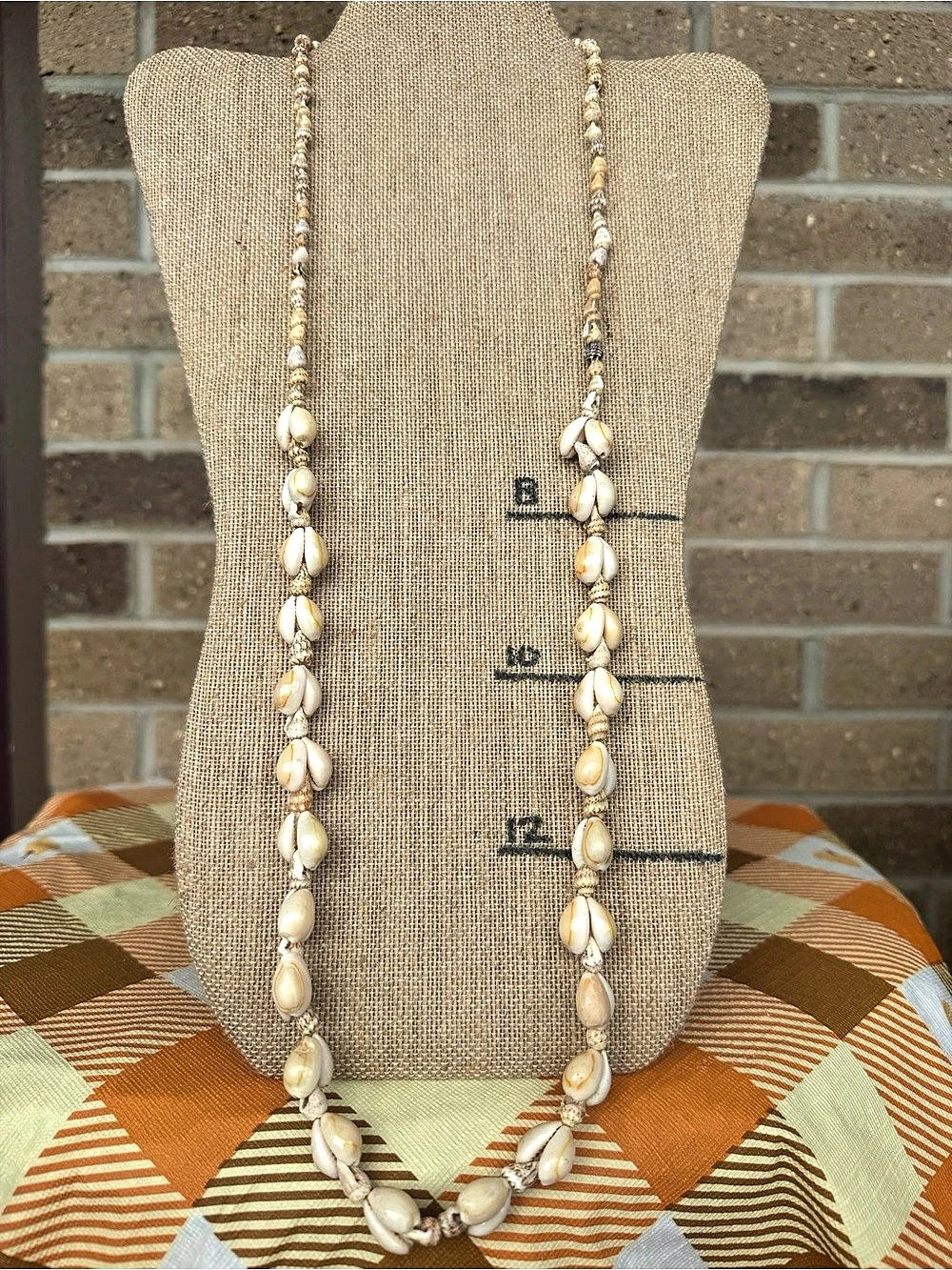 Vintage Long Cowrie & Mini Shell Strand Necklace